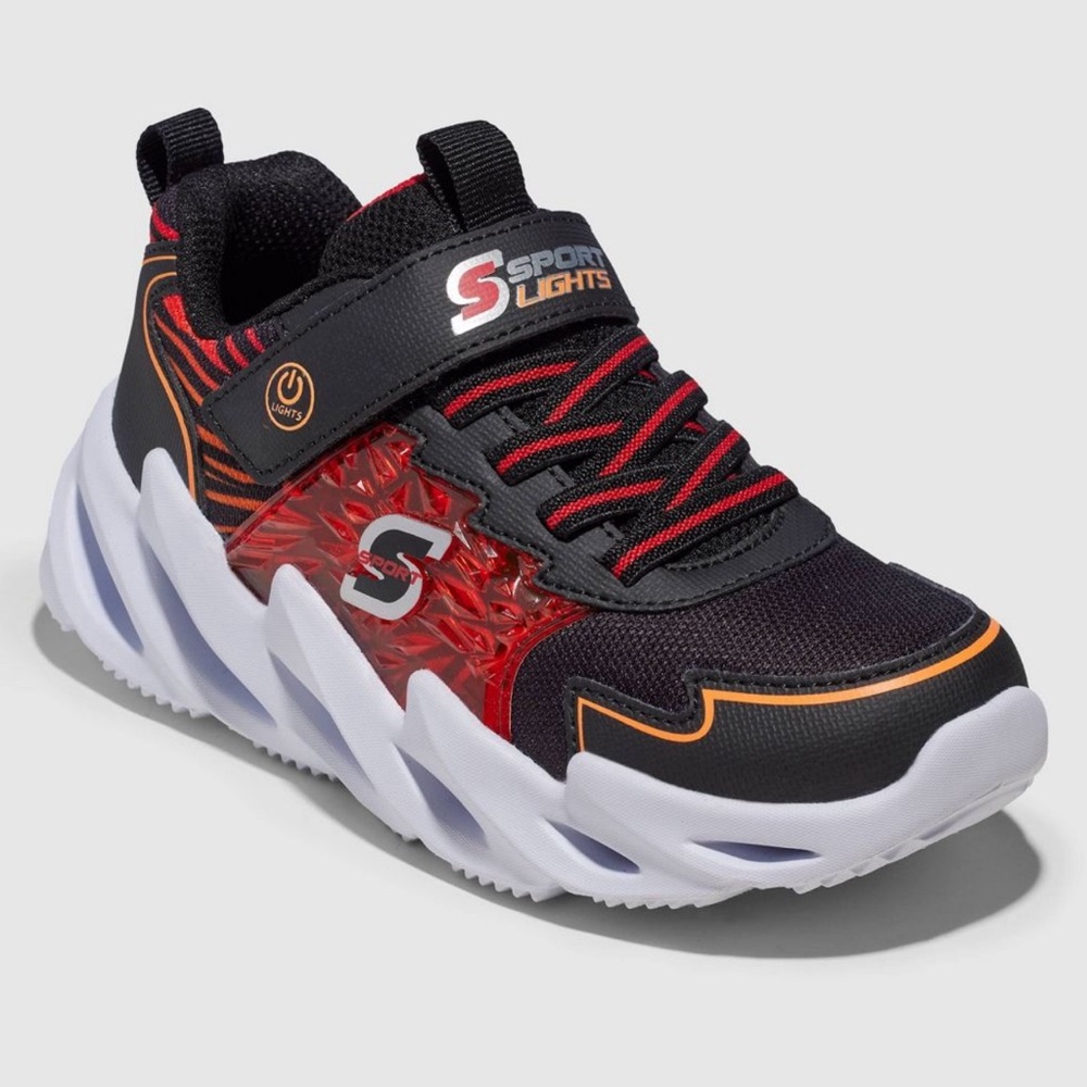 S Sport By Skechers Kids' Sneakers Light-Up Stretch Laces Shock-Absorbing sz 4